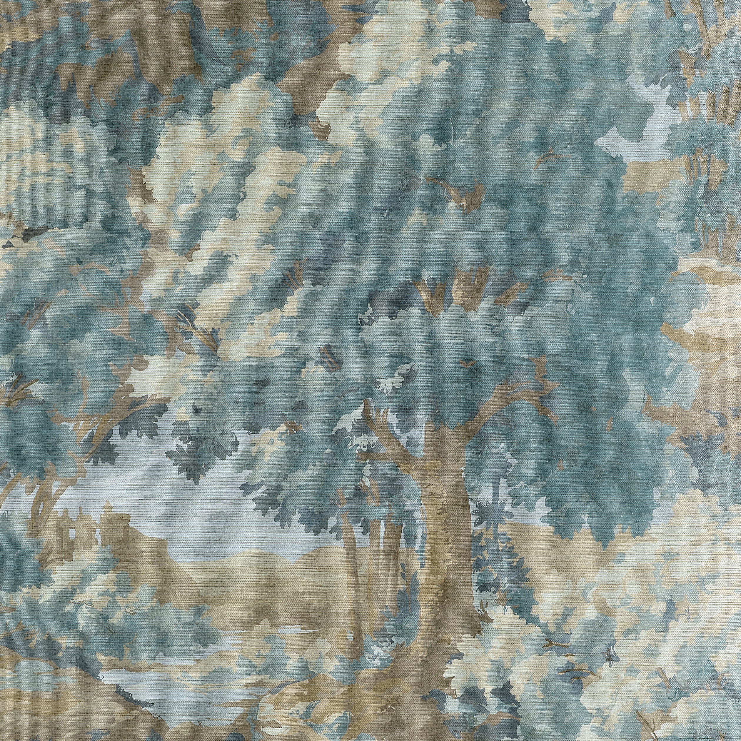 Thibaut Woodland Clearing Wallpaper - Spa Blue