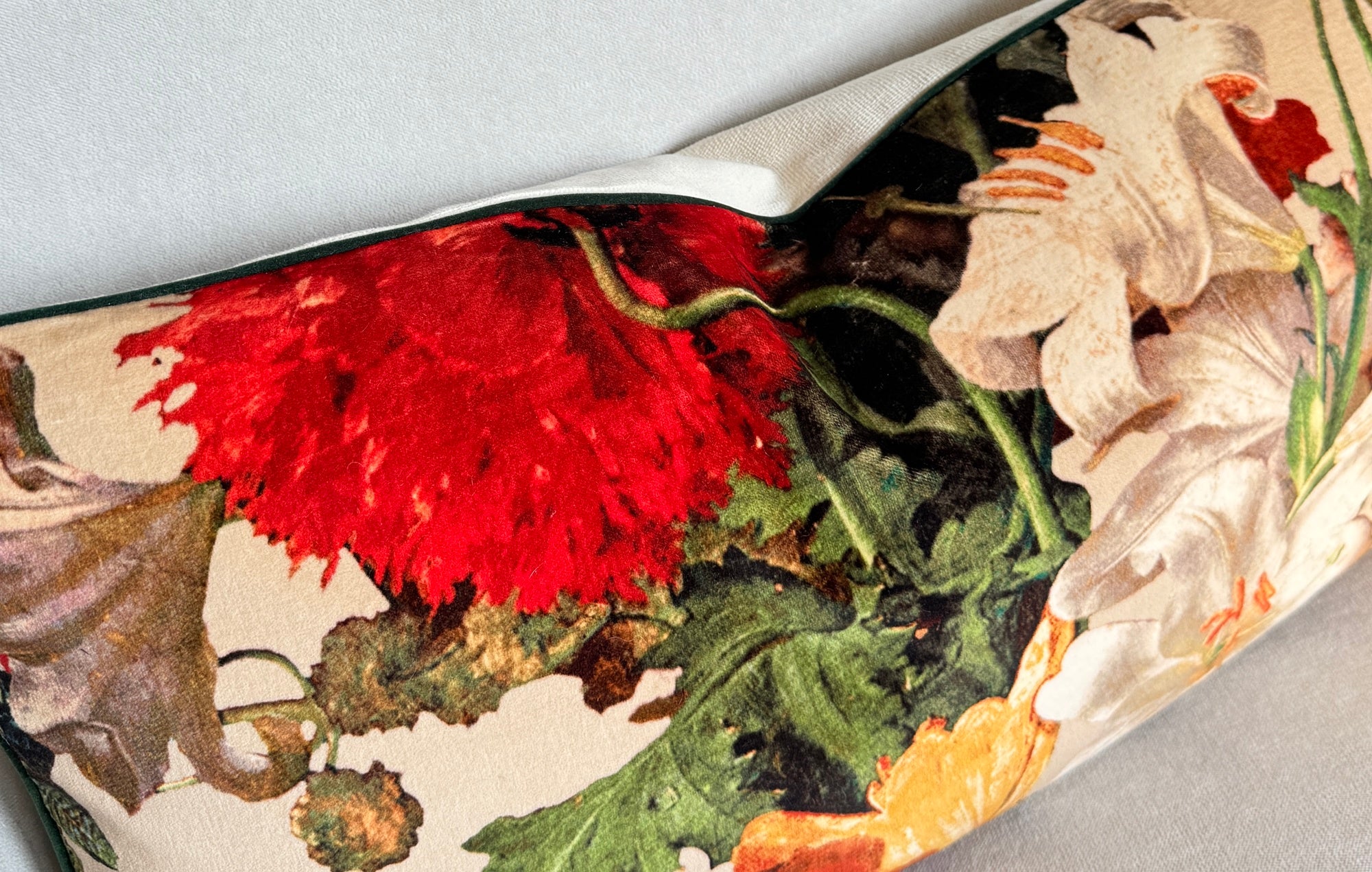 Floral Garden Velvet Pillow Covers - A Pair