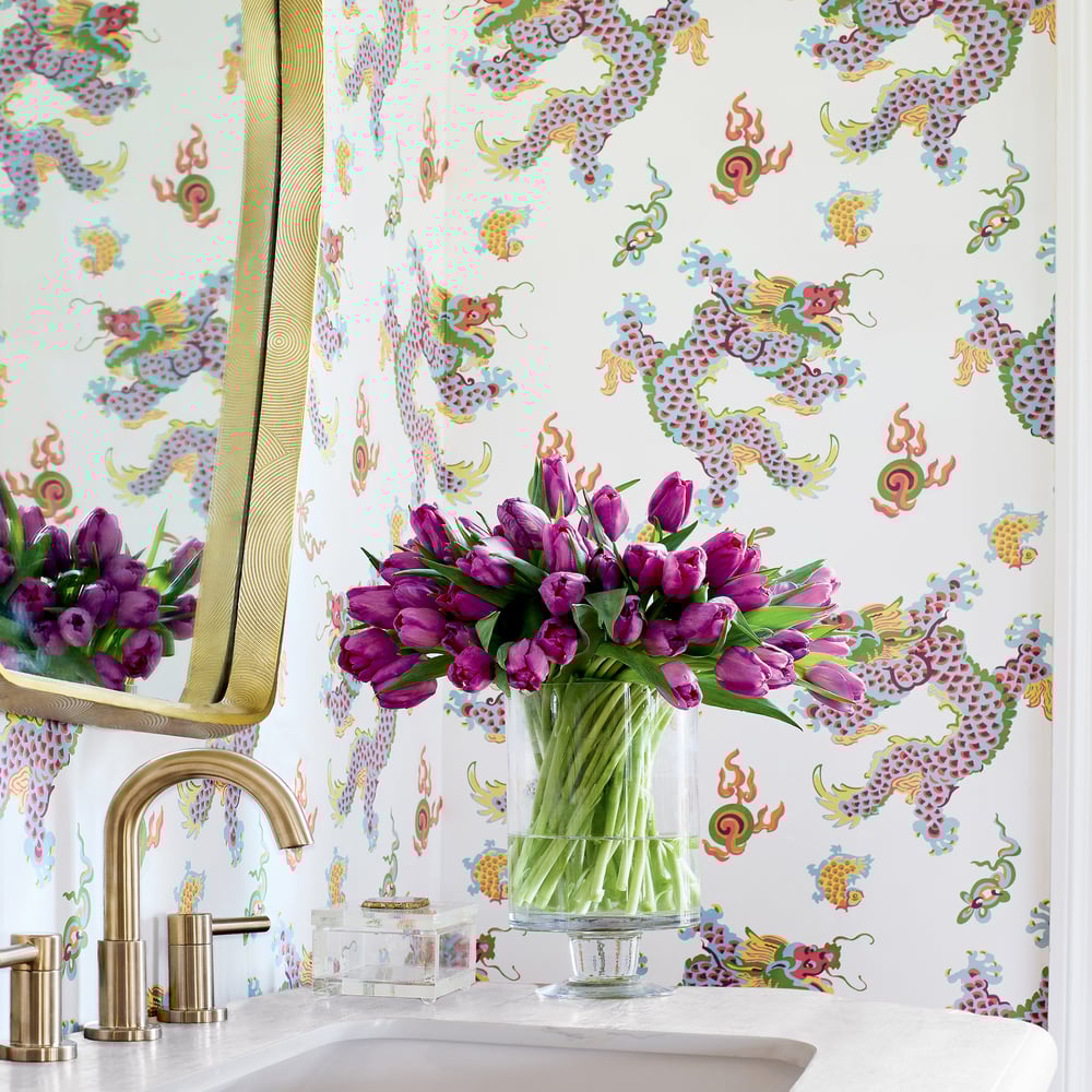 Anna French Dragon Dance Wallpaper - Multi