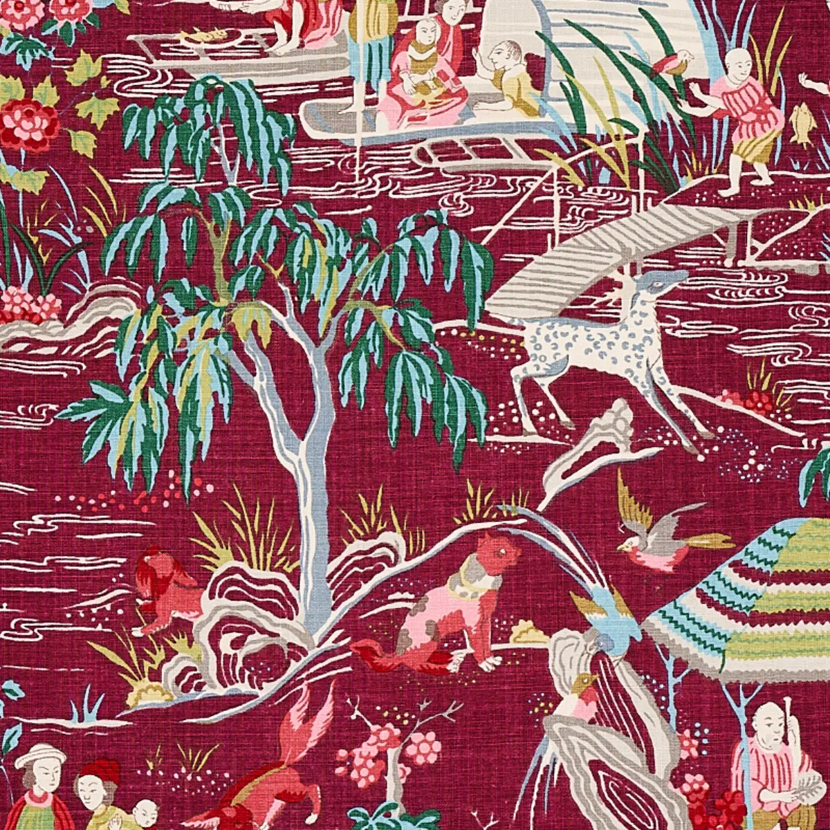 Schumacher Yangtze River Fabric - Aubergine