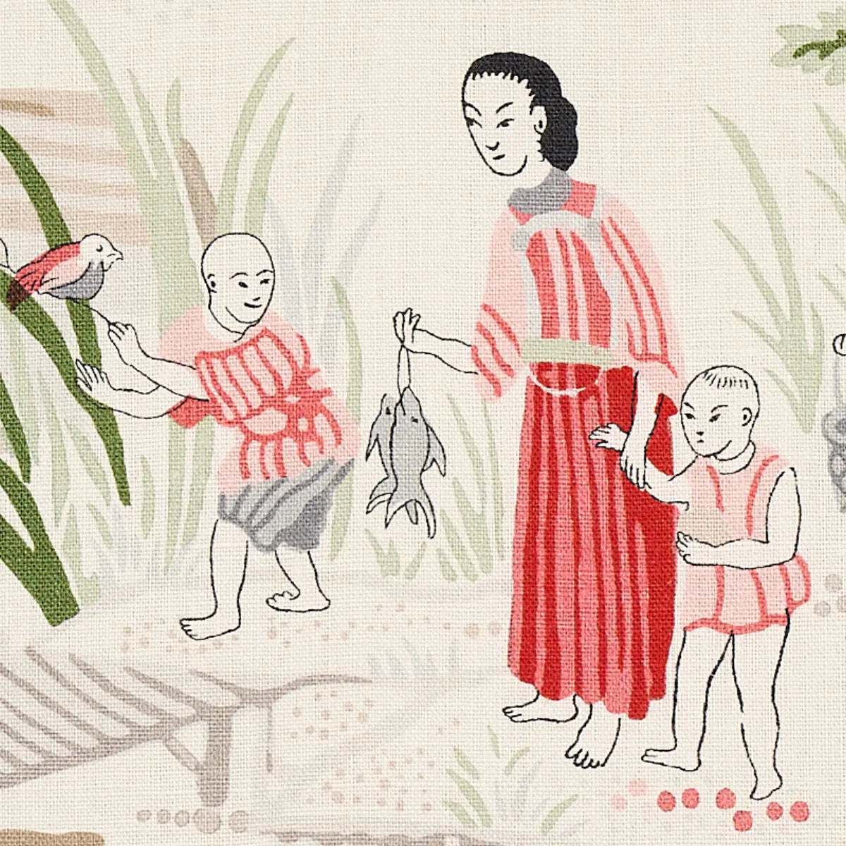 Schumacher Yangtze River Fabric - Ivory