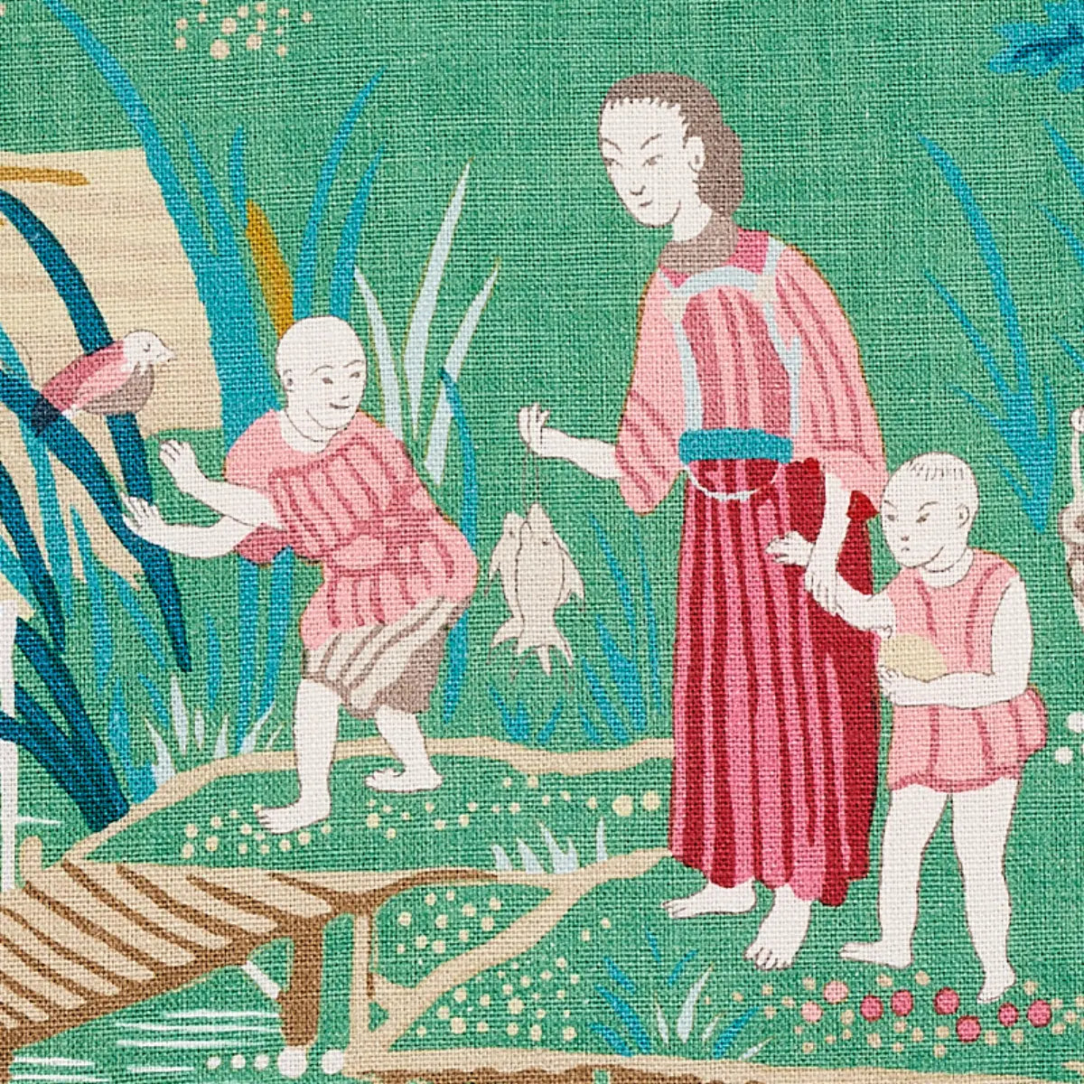 Schumacher Yangtze River Fabric - Jade