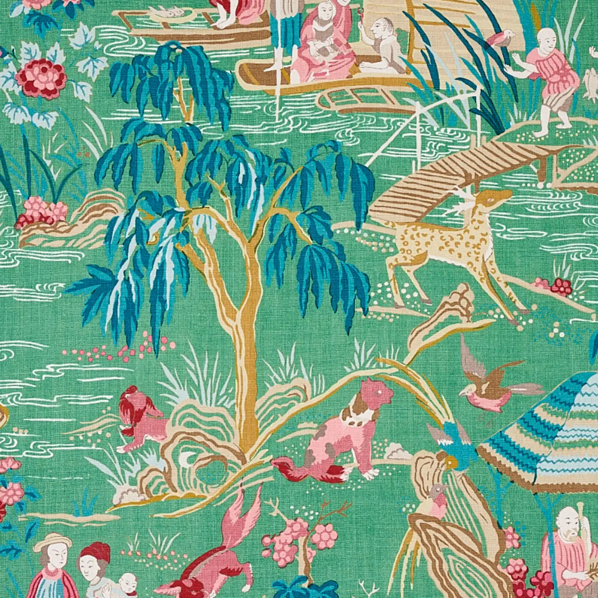 Schumacher Yangtze River Fabric - Jade