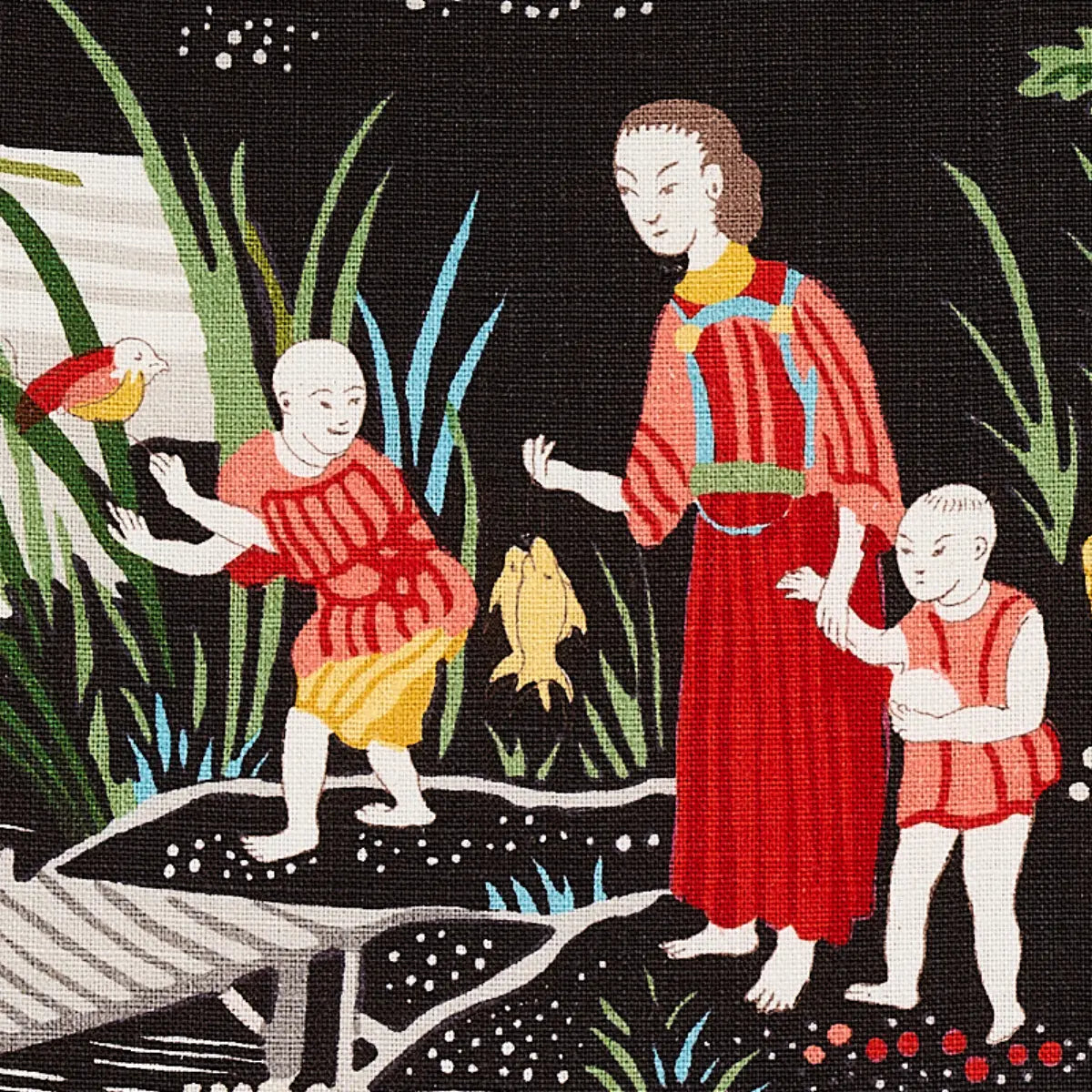 Schumacher Yangtze River Fabric - Onyx