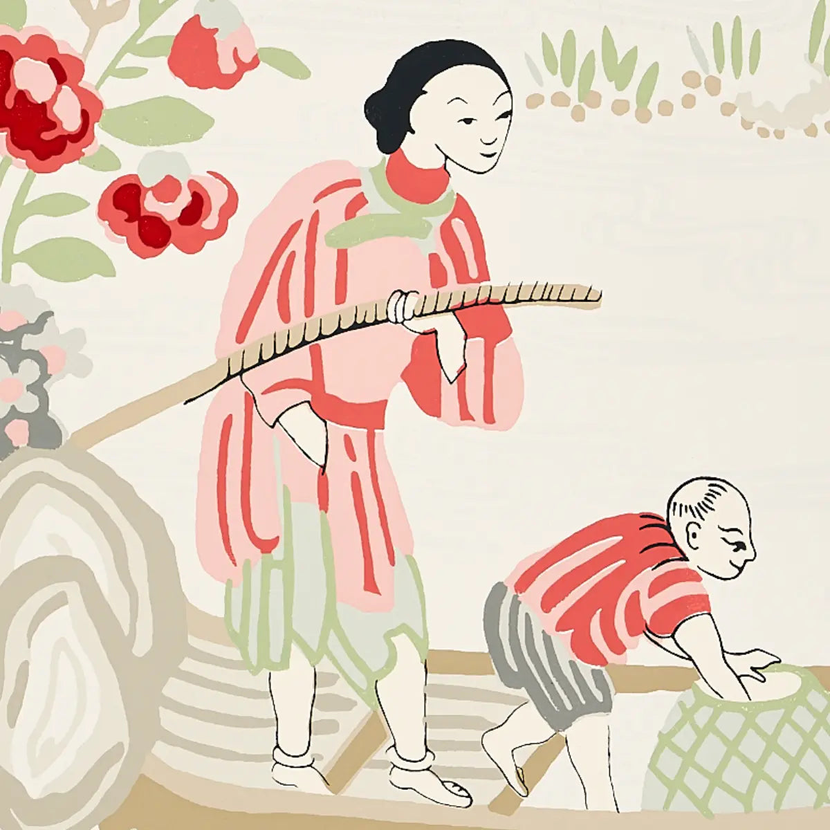 Schumacher Yangtze River Wallpaper - Ivory