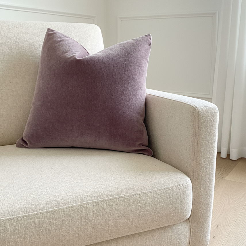 Amethyst Lumbar Mohair Pillow Covers