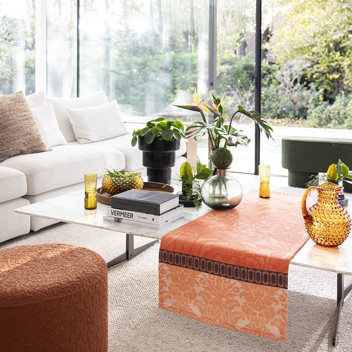 Le Jacquard Français Escapade Tropicale Table Runner - Goyave (Orange)