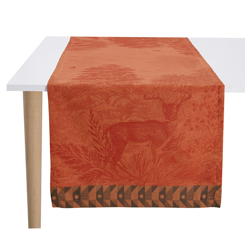 Le Jacquard Français Forêt Enchantée Table Runner - Automne (Orange)