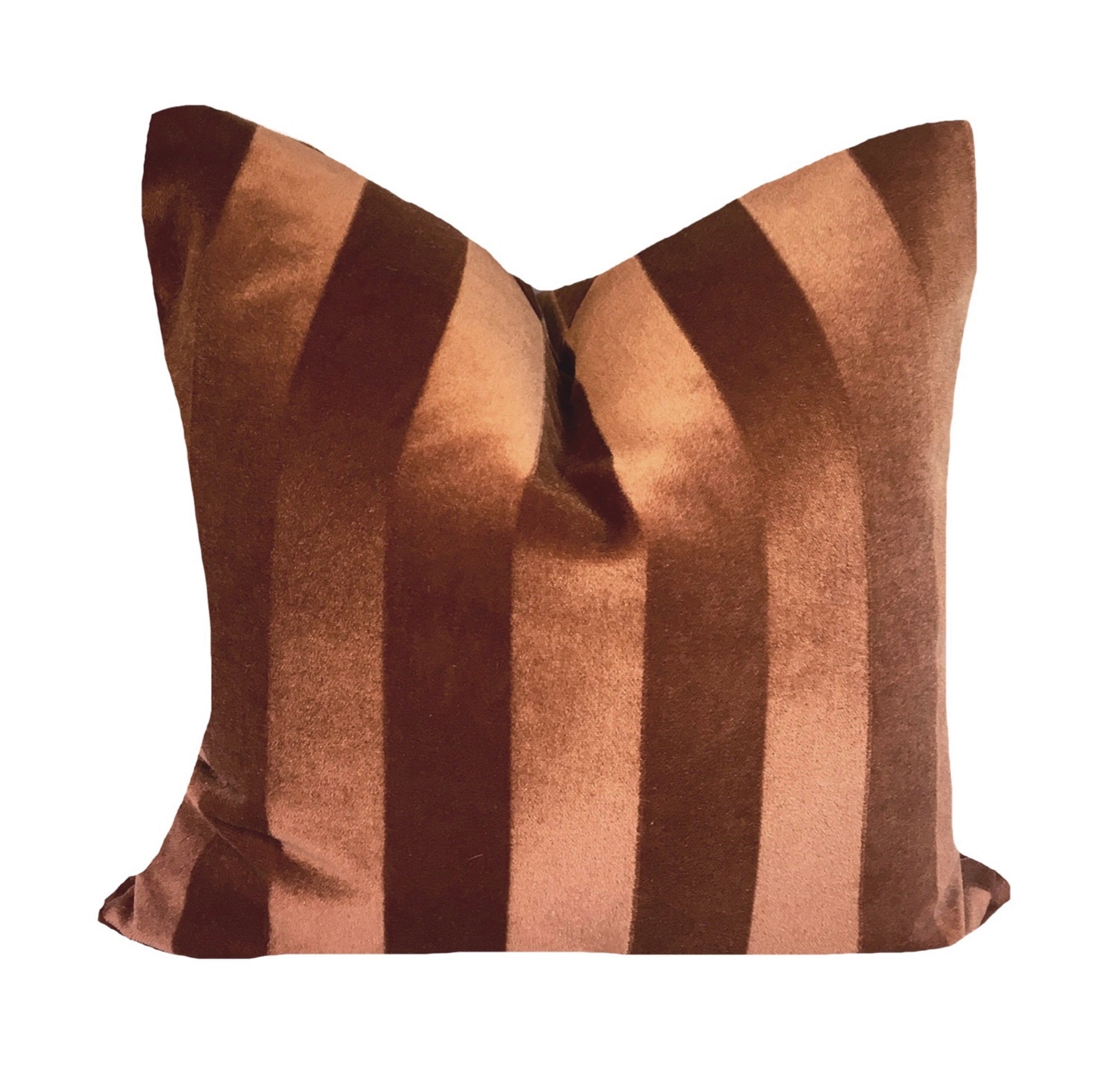 Mohair Euro Stripe Pillow Cover in Sienna