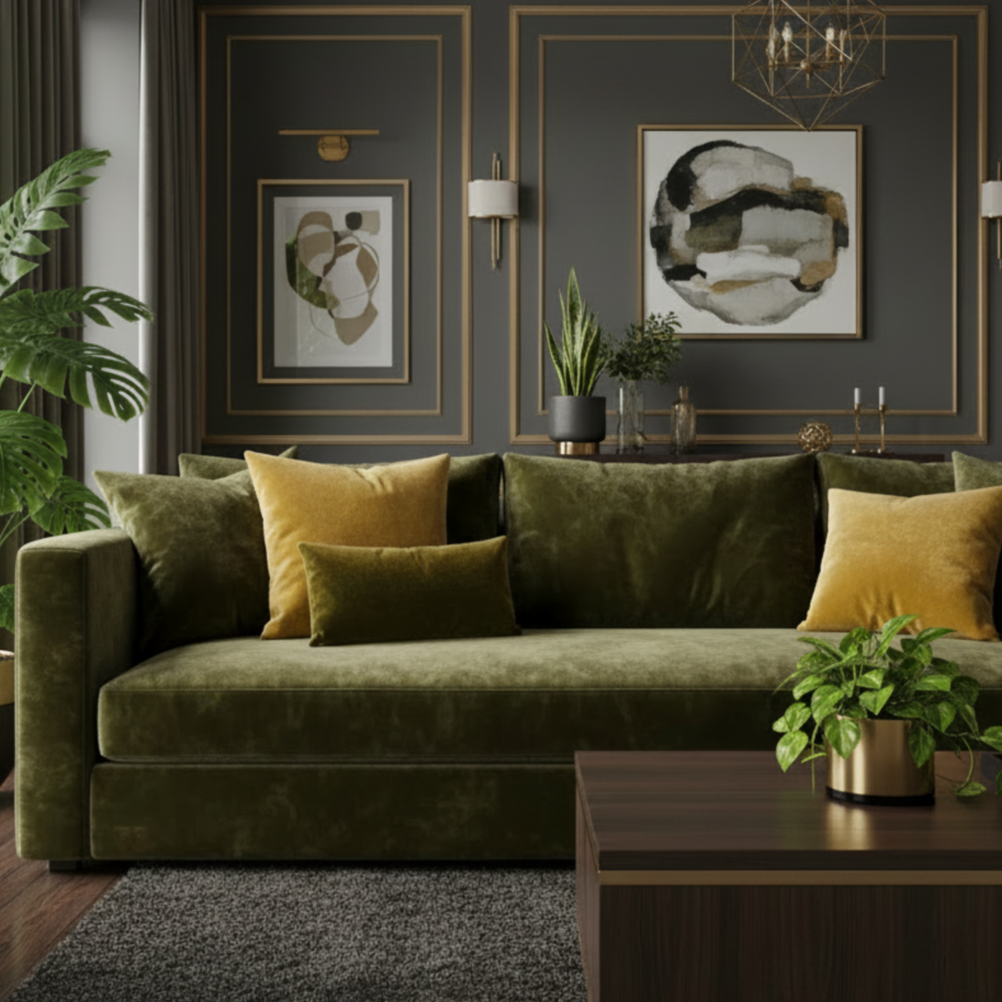 Golden Brown Mohair Pillow Cover