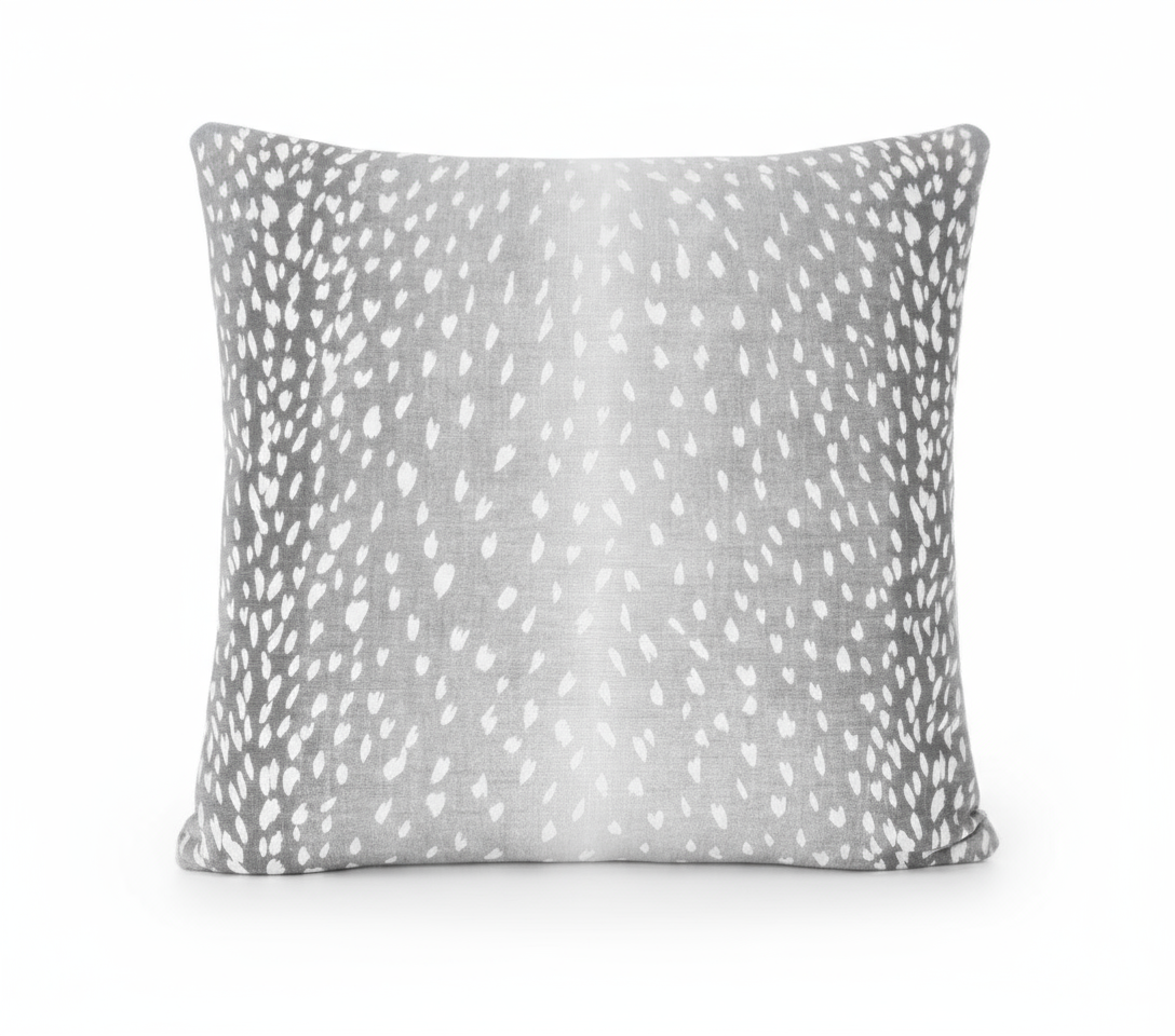 Gray Antelope Print Linen Pillow Cover