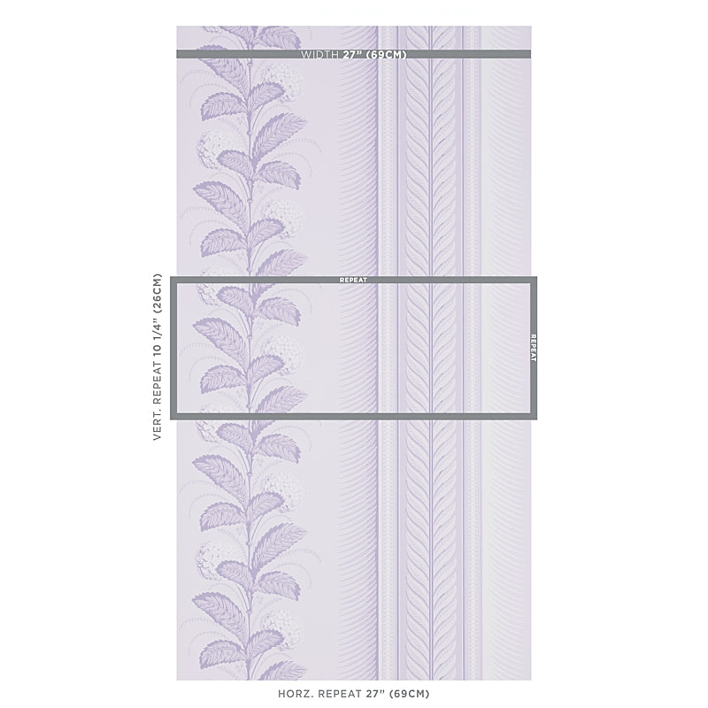 Schumacher Hydrangea Drape Wallpaper - Lilac