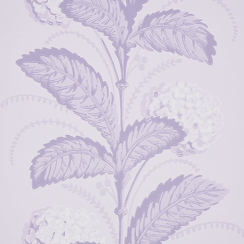 Schumacher Hydrangea Drape Wallpaper - Lilac