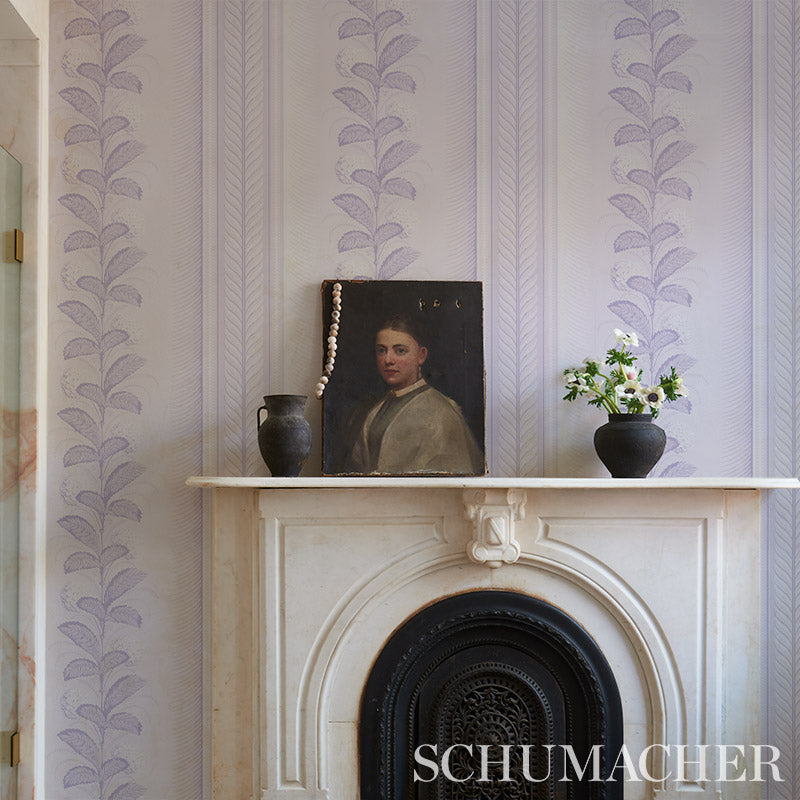 Schumacher Hydrangea Drape Wallpaper - Lilac