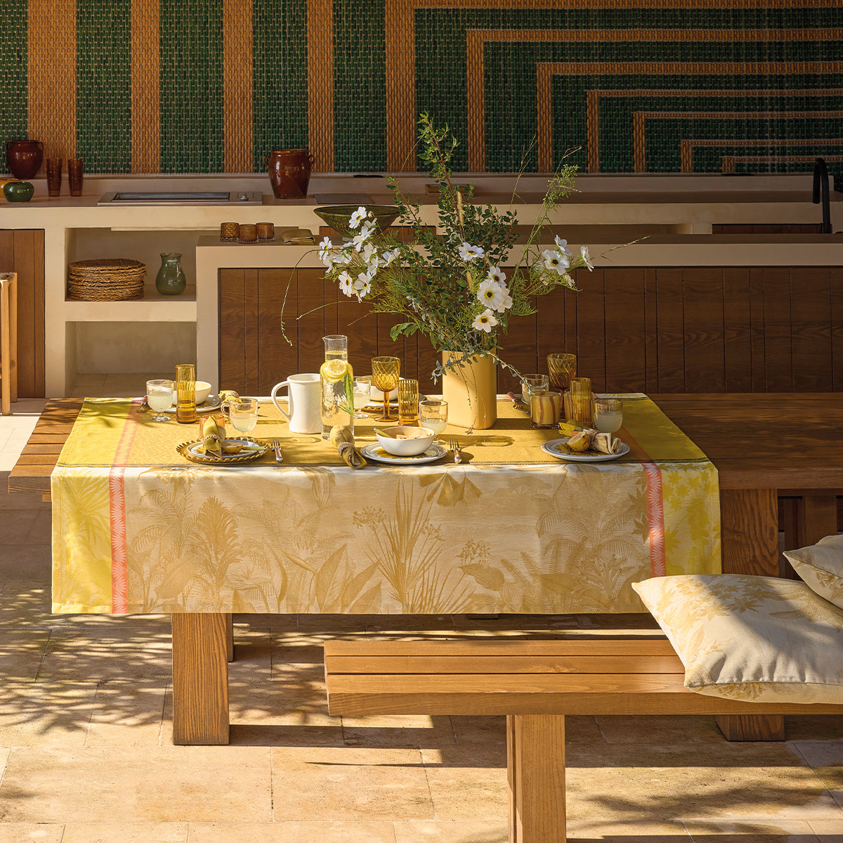 Sinharaja Easy Care by Le Jacquard Francais 59x59 Coated Tablecloth