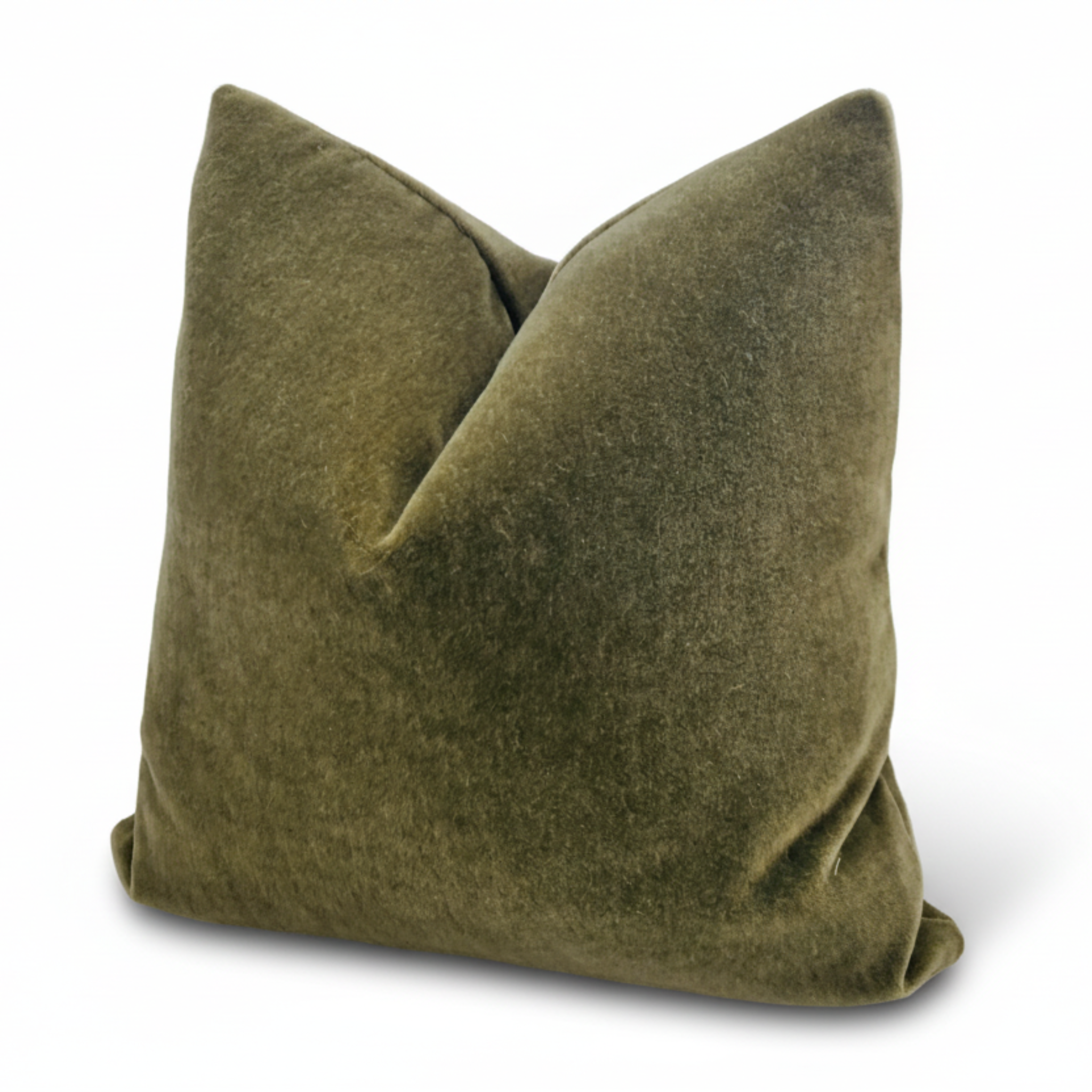 Green pillow on a white background