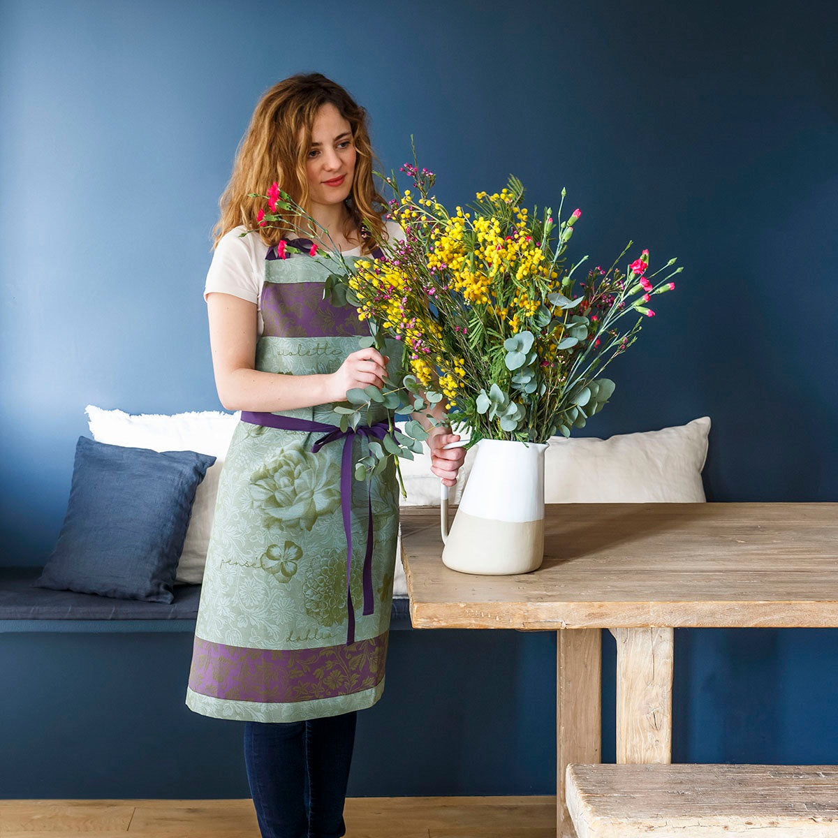 Fleurs A Croquer Apron - Chlorophyll (Green)