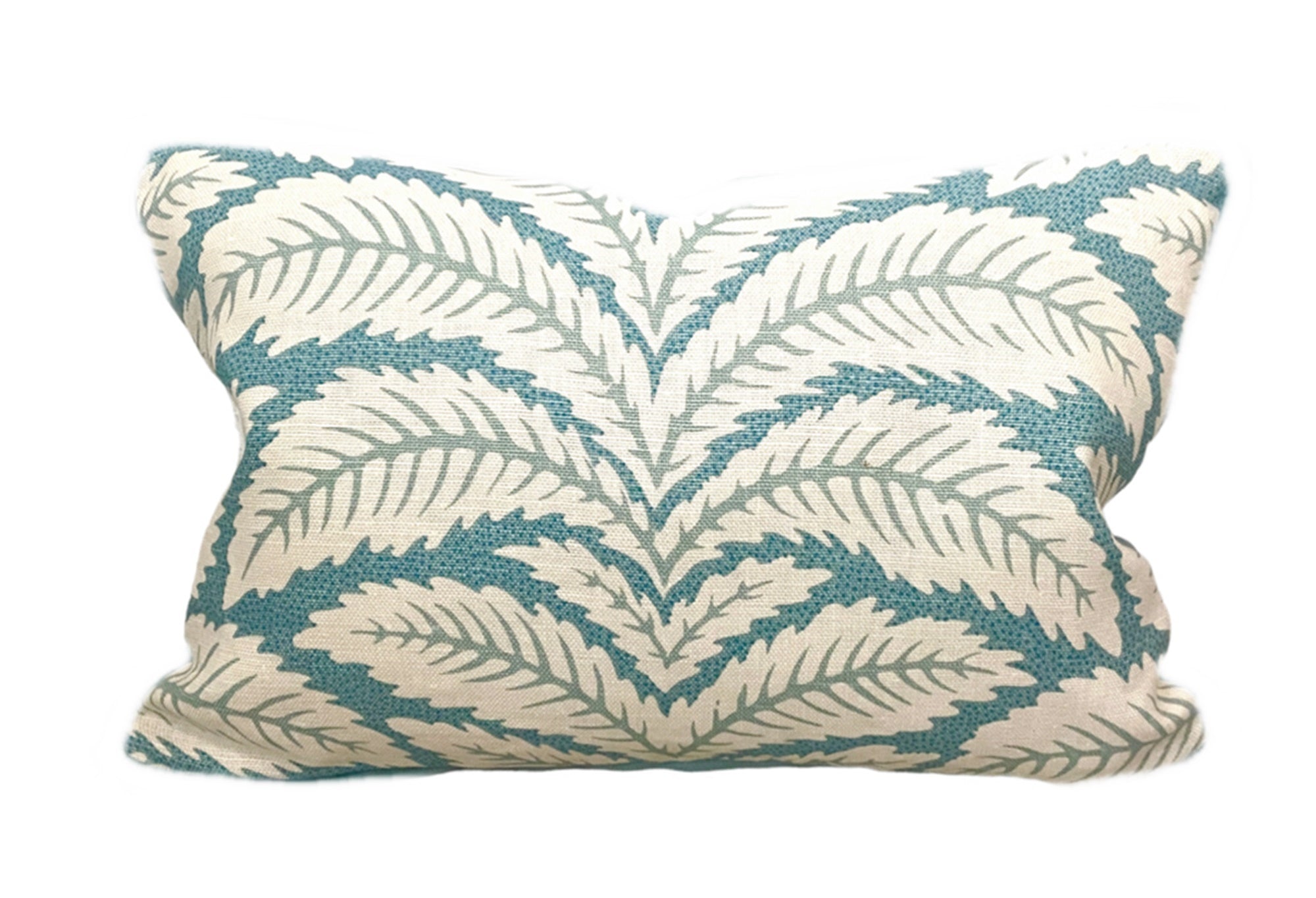 Botanical Leaf Pillow Cover - Aqua