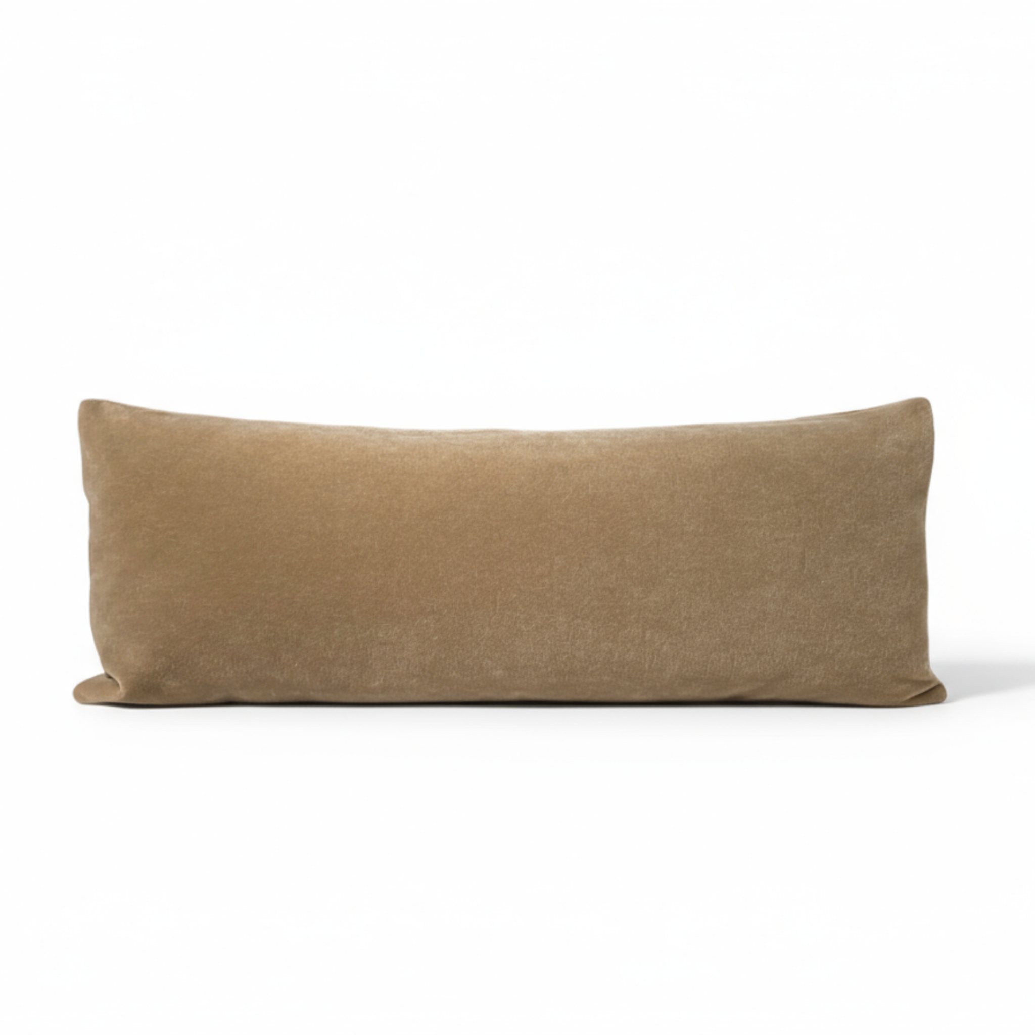 Brown rectangular pillow on a white background