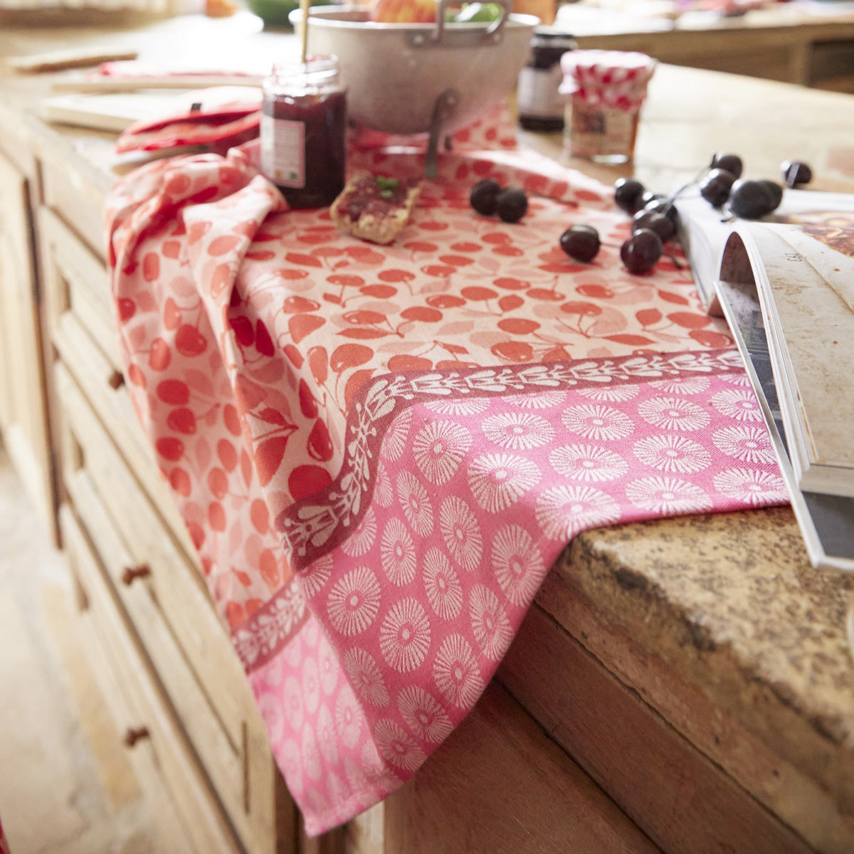 Cerises Tea Towel - Griotte (Red)