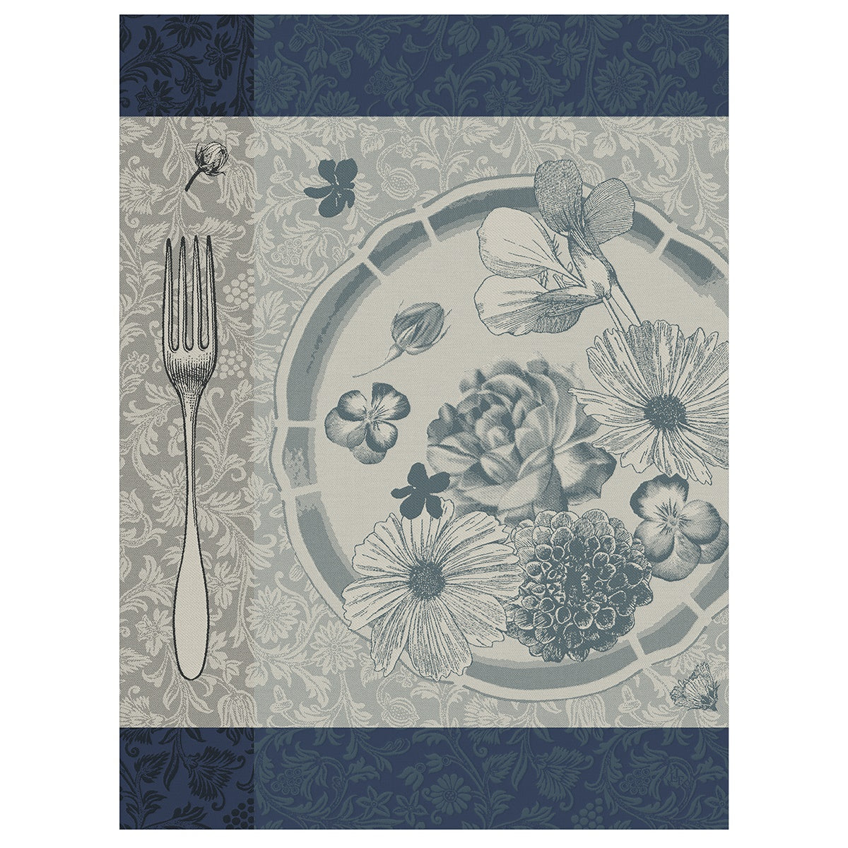Fleurs A Croquer Tea Towel - Stamen (Blue)