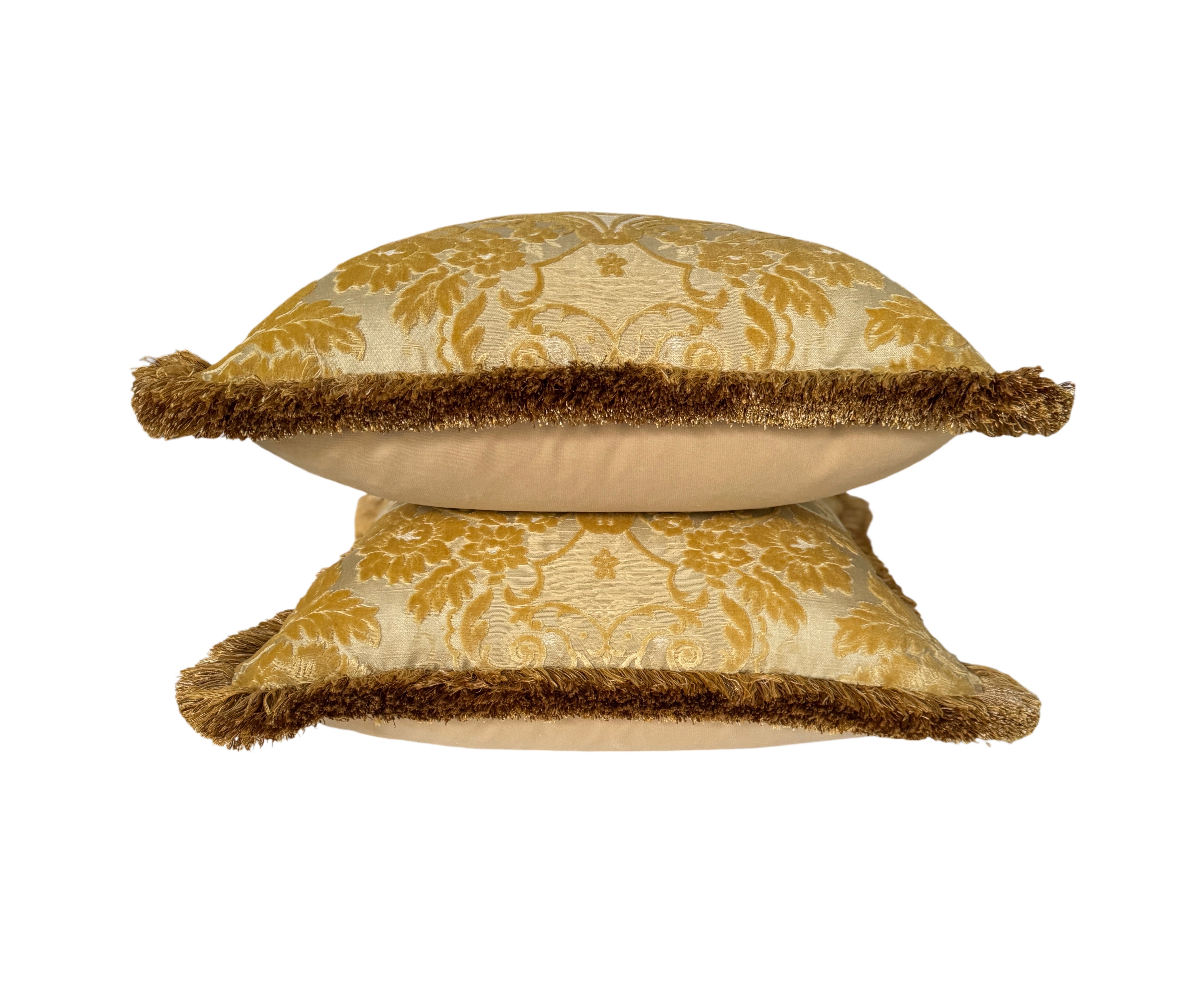 Limited Edition Old World Weavers Pillow Pair in Yellow Gold 22"