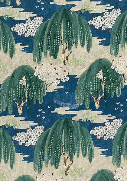 Anna French Willow Tree Fabric - Navy