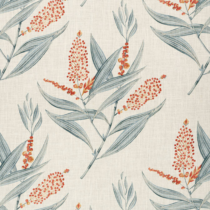 Anna French Winter Bud Fabric - Coral