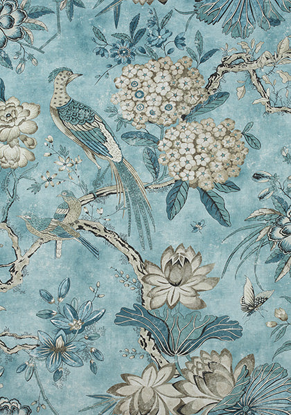 Thibaut Villeneuve Fabric - Aqua