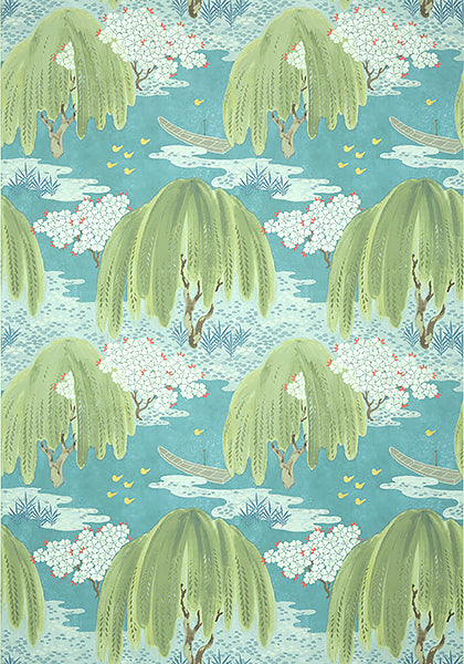 Anna French Willow Tree Wallpaper - Turquoise