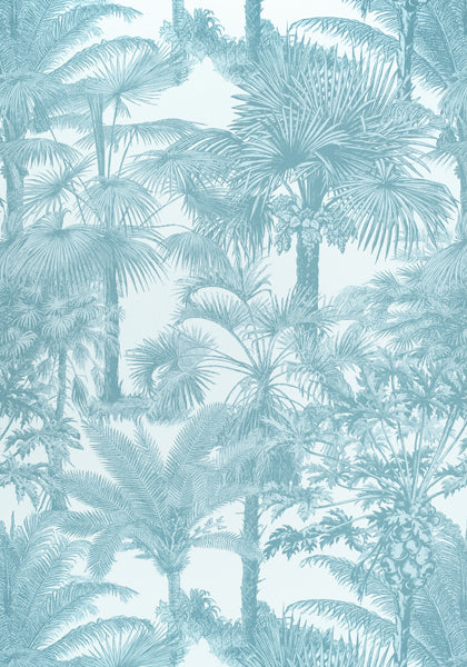 Thibaut Palm Botanical Fabric - Spa Blue