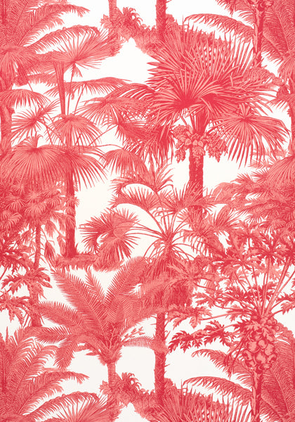 Thibaut Palm Botanical Fabric - Coral