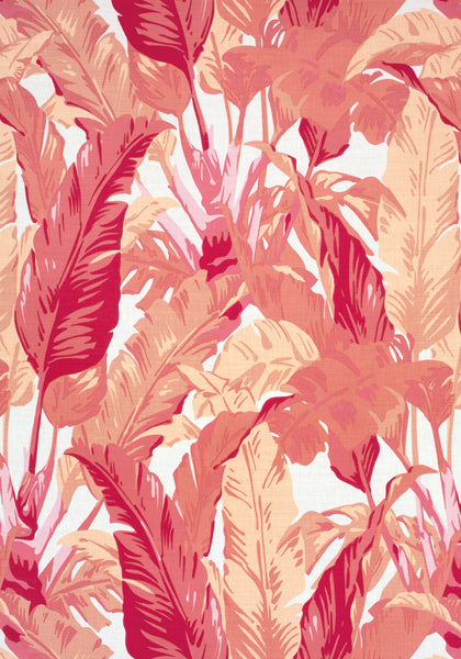 Thibaut Travelers Palm Fabric - Pink and Coral