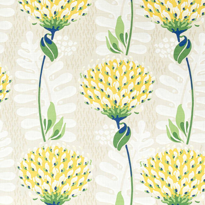 Thibaut Tiverton Fabric - Yellow