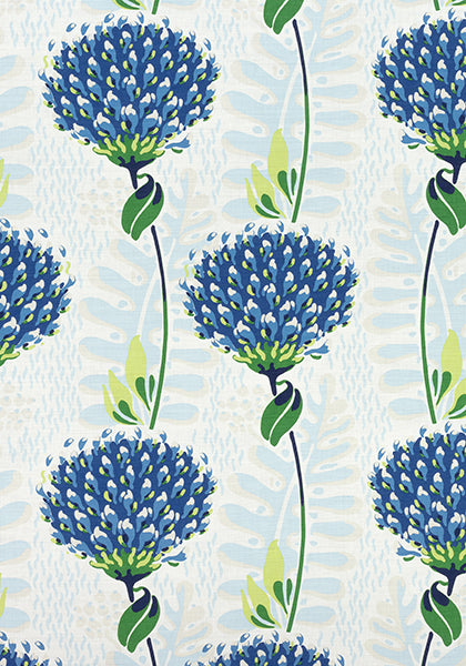 Thibaut Tiverton Fabric - Blue and Green