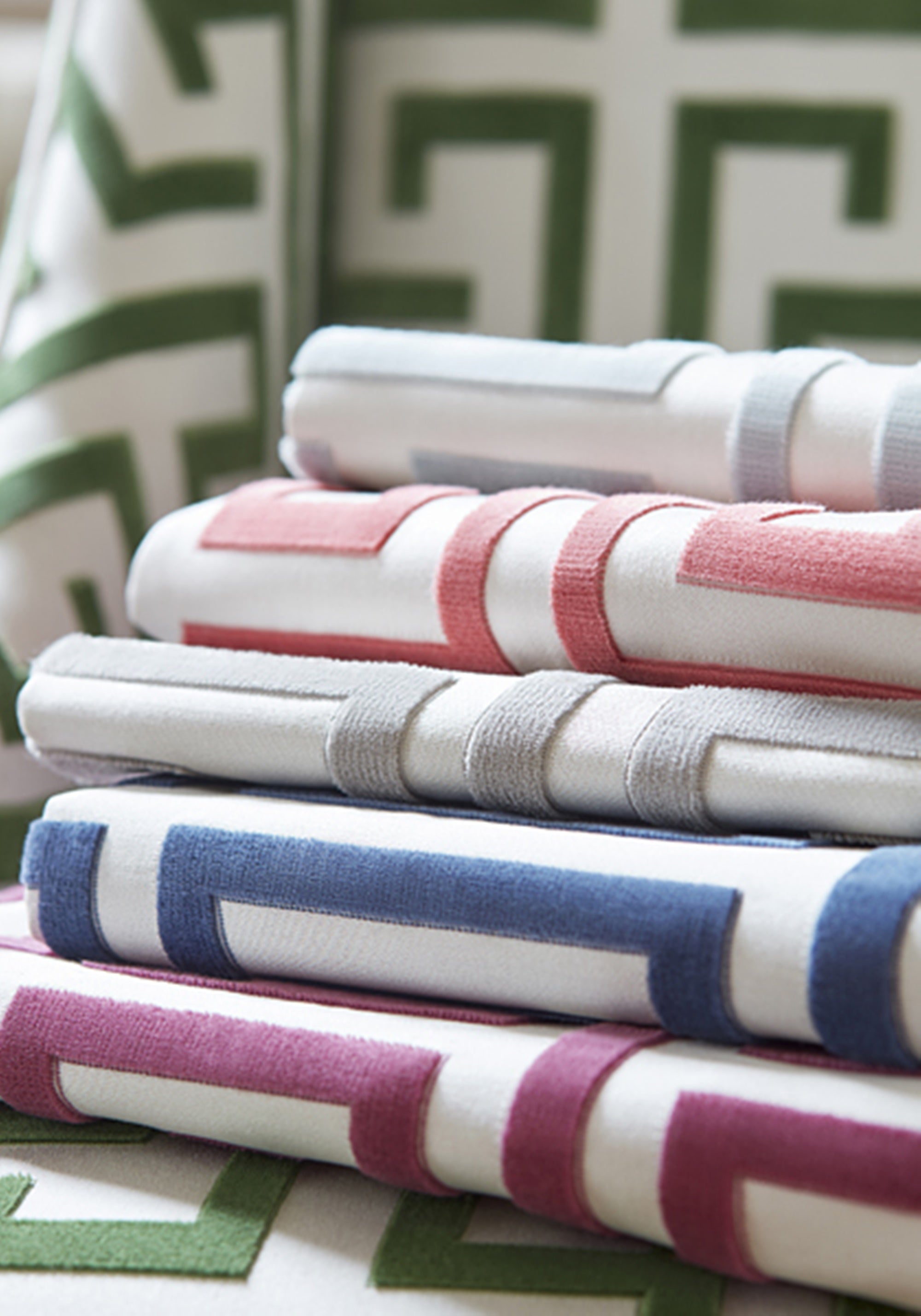 Thibaut Ming Trail Fabric - Red