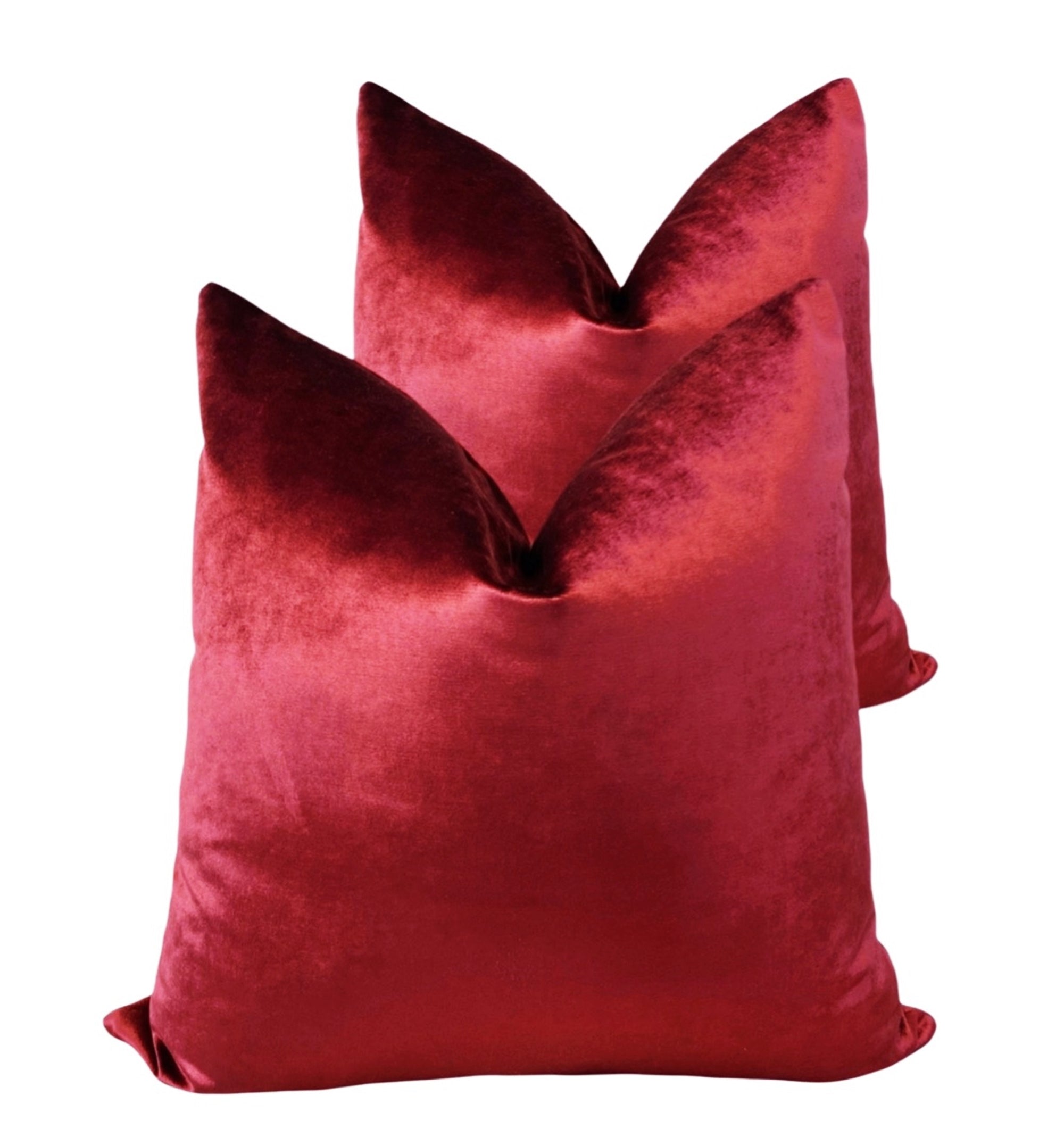 Red Primrose Luster Velvet Pillow Cover