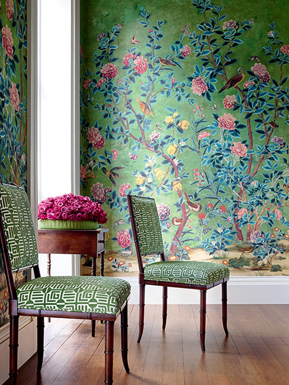 Thibaut Jardin Bloom Mural Wallpaper - Green