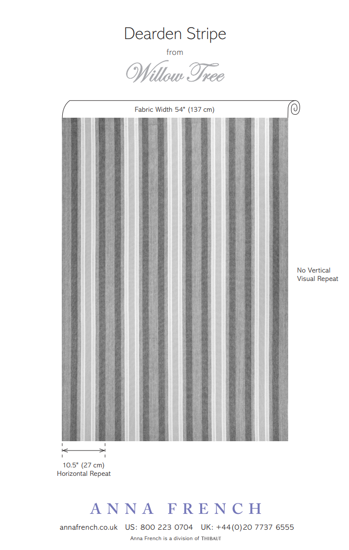 Anna French Dearden Stripe Fabric - Navy