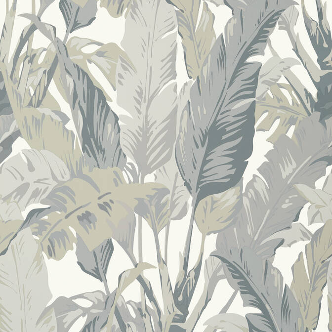 Thibaut Travelers Palm Wallpaper - Grey