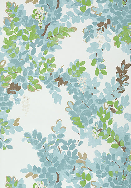 Thibaut Central Park Wallpaper - Spa Blue