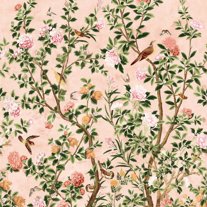 Thibaut Jardin Bloom Mural Wallpaper - Pink