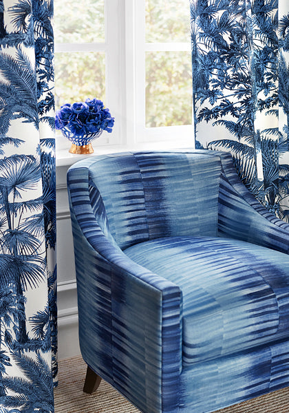Thibaut Palm Botanical Fabric - Spa Blue