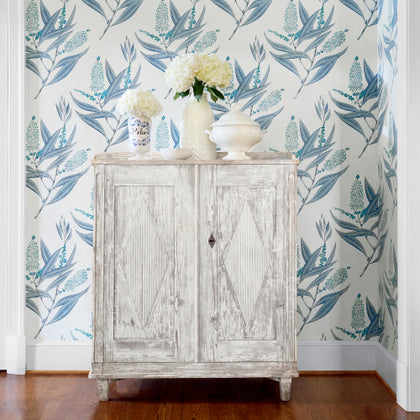 Anna French Winter Bud Wallpaper - Soft Blue