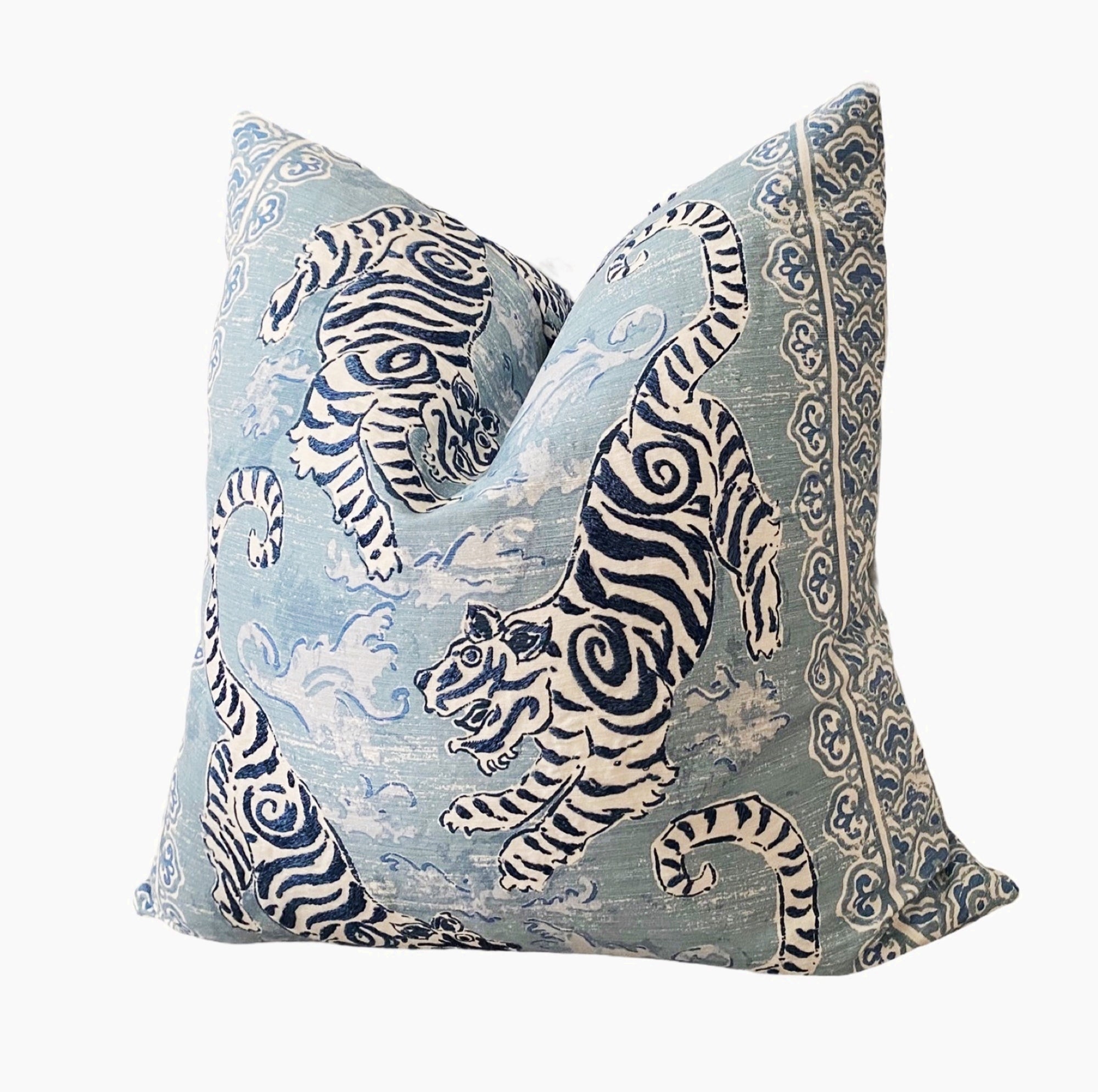 Blue Bengal Tiger Pillow Cover