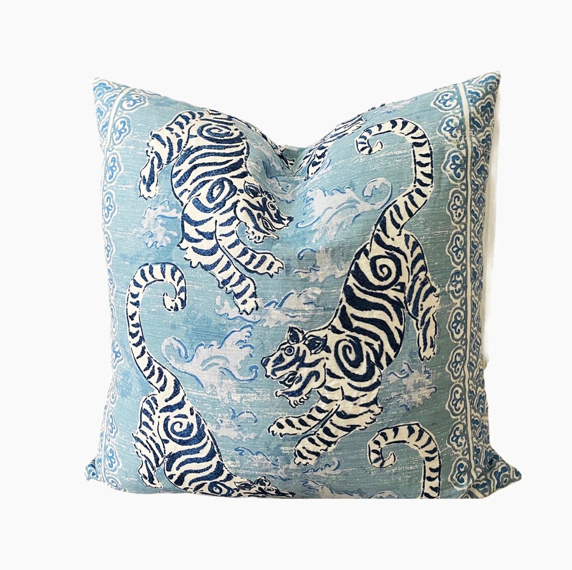 blue tiger pillow