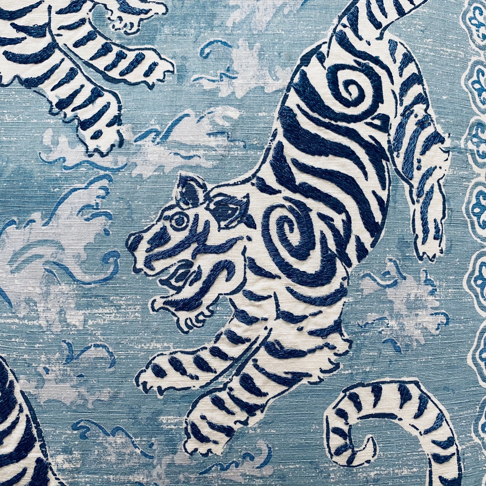Blue Bengal Tiger Pillow Cover
