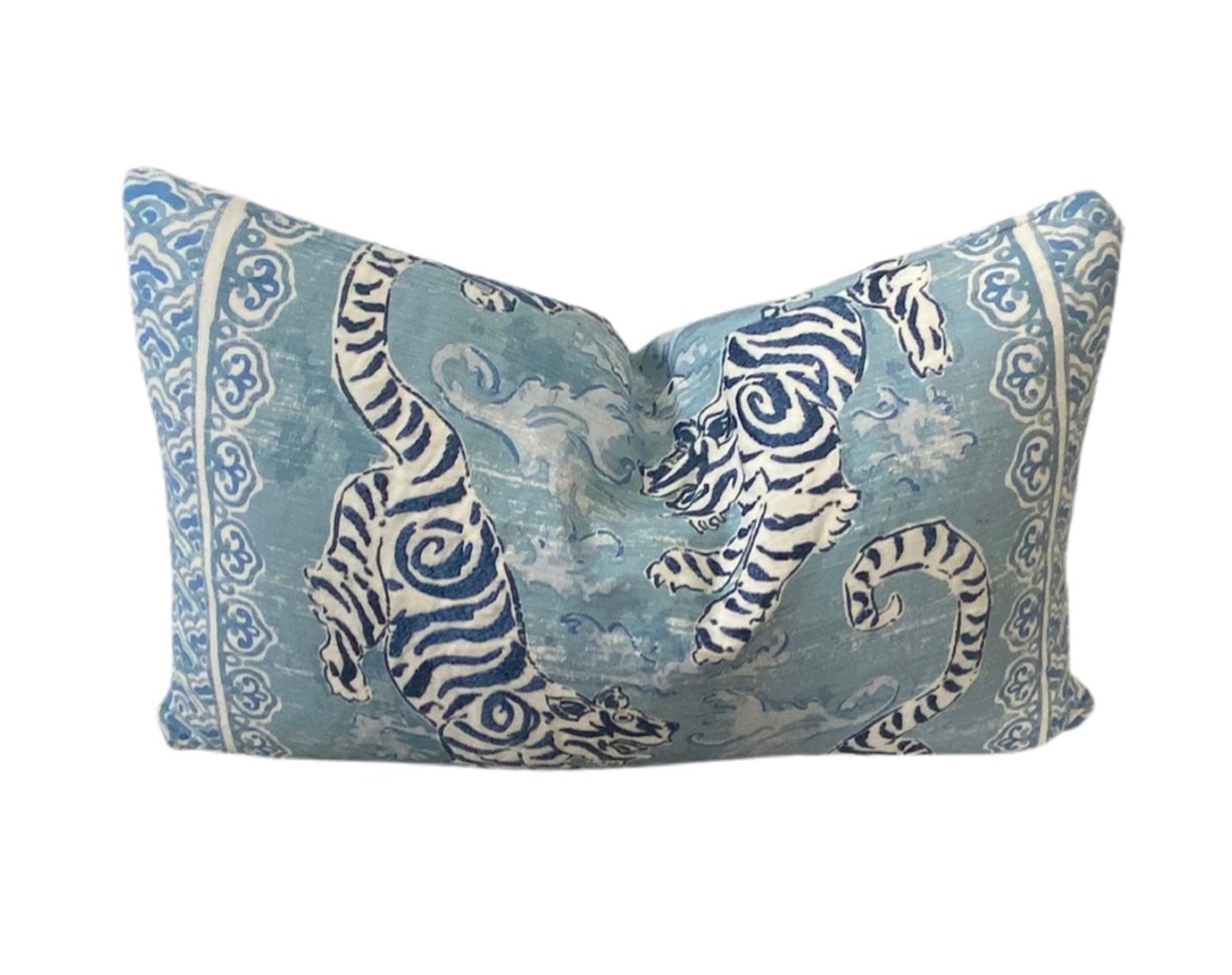 Blue Bengal Tiger Pillow Cover