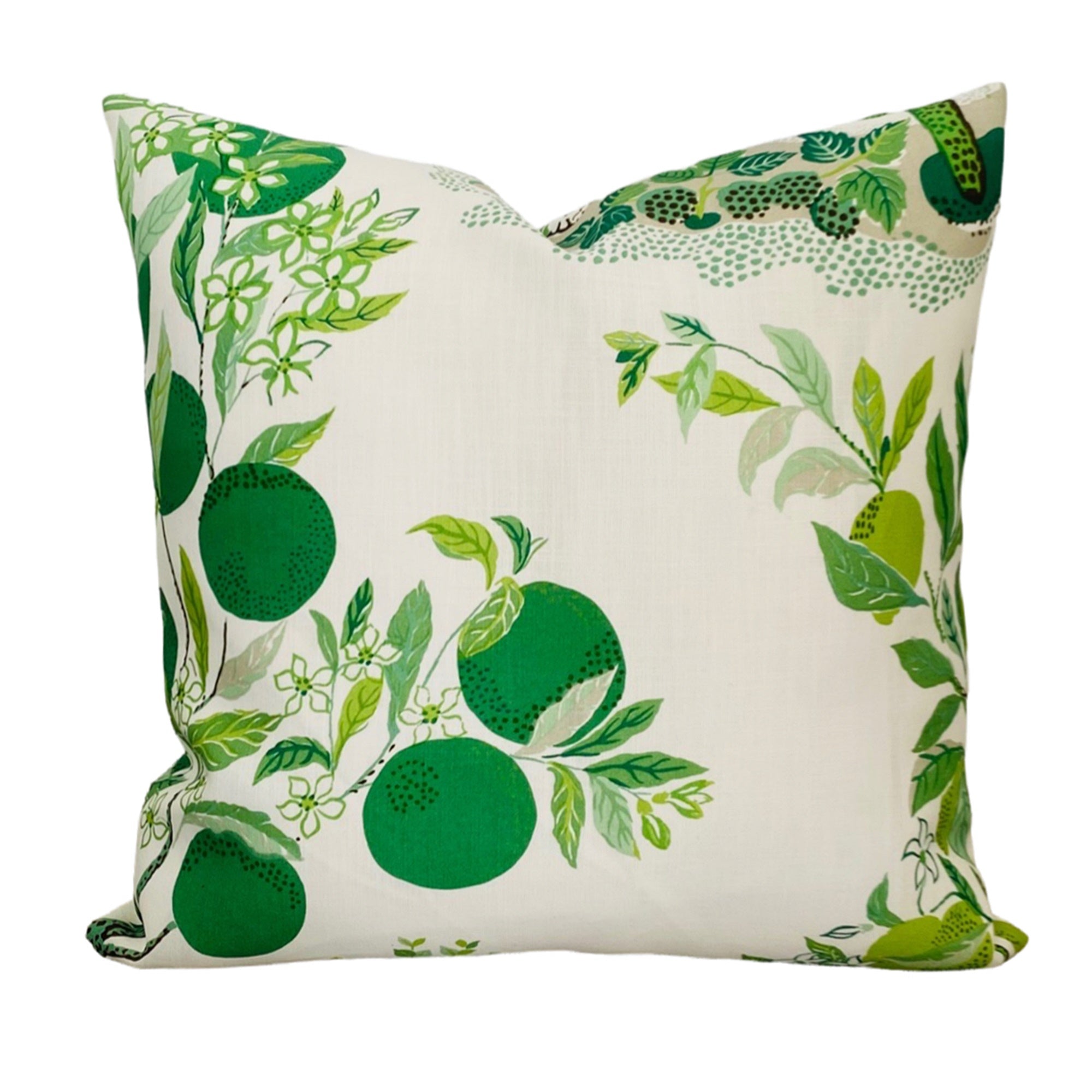 Custom Schumacher Citrus Garden Leaf Outdoor Pillow Cover