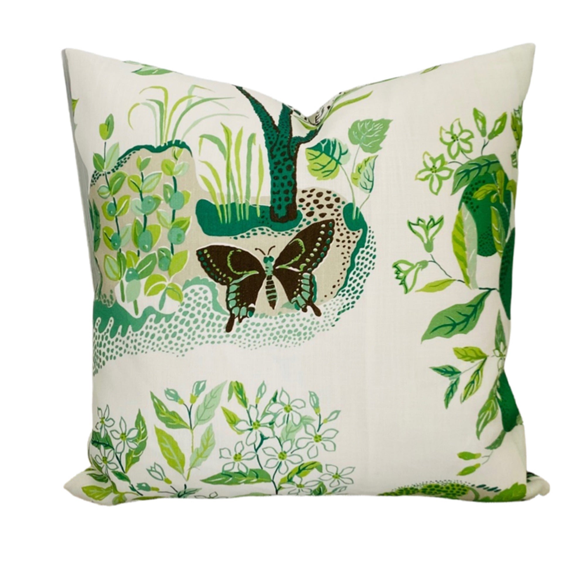 Custom Schumacher Citrus Garden Leaf Outdoor Pillow Cover